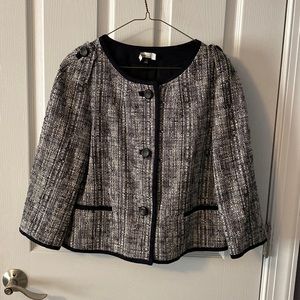 2pc Talbots Navy Tweed Skirt Suit